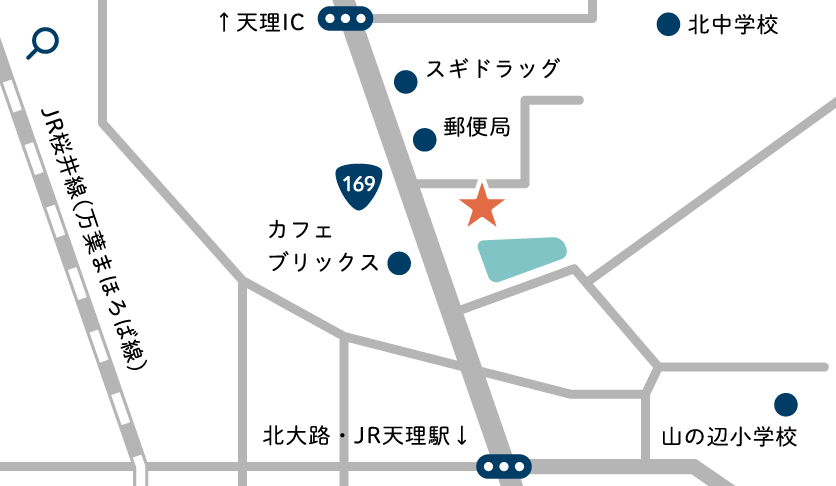 スノーランドリー 天理別所店の周辺地図